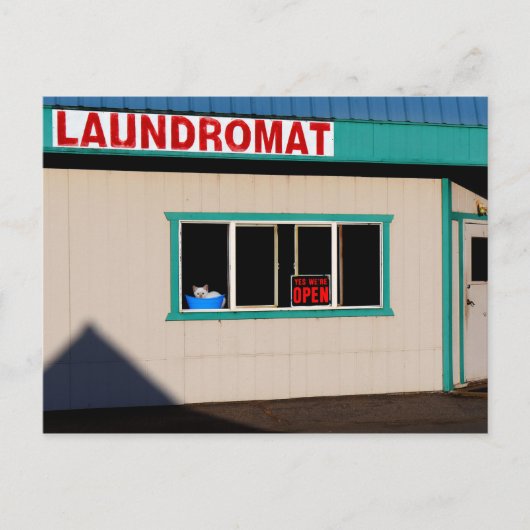 Laundromat Briefkaart (Voorkant)