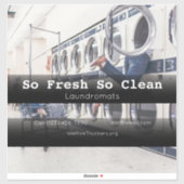 Laundromat company vehicle dat reclame maakt voor sticker (Vel)