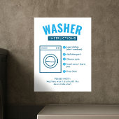 Laundromat Washer Instructions Wall Sign Poster