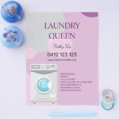 Laundromat wasprogramma flyer (Enkel)