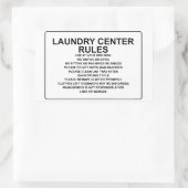 'Laundry Center Rules' Laundromat Overlay Zwart Rechthoekige Sticker (Tas)
