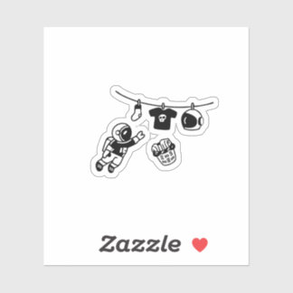 “Laundry Day in Space Minimal Cosmic Humor Design" Sticker