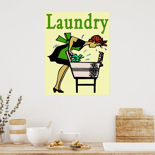 Laundry Lady Poster (Keuken)
