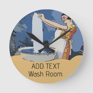 Laundry Room Clock Ronde Klok