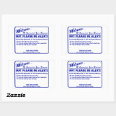 'Laundry Rules Alert' Wasserette Overlay Blauw Rechthoekige Sticker (Vel)