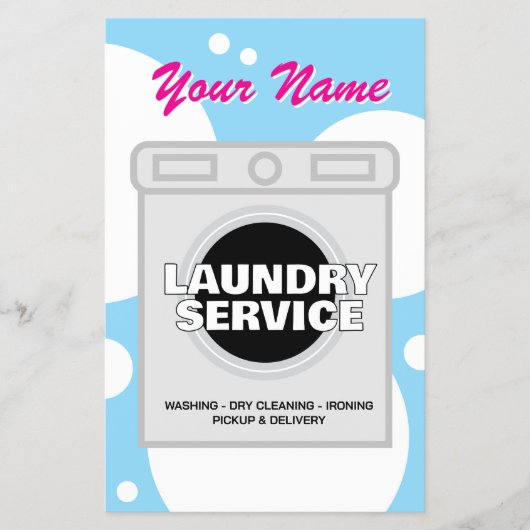 Laundry service dry cleaner laundromat business flyer (Voorkant)