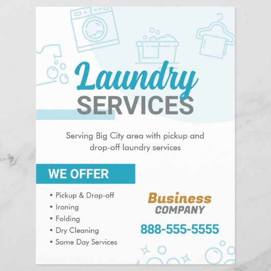 Laundry Services Flyer Sjabloon (Voorkant)