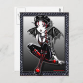 Laura Bat Winged Biker Fae Briefkaart (Voorkant / Achterkant)