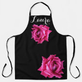  Laura naam hete roze roos bloemenboho Schort (Voorkant)