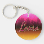Laura prénom Golden rose Porte-clés (Devant)