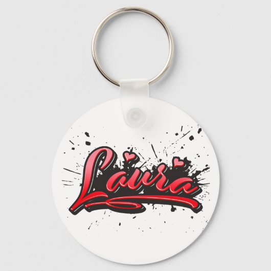 Laura red Heart Graffiti Schlüsselanhänger Sleutelhanger (Voorkant)