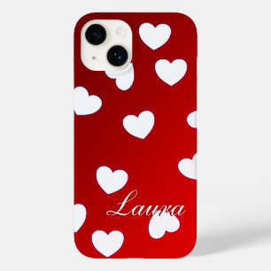 Laura - Sjabloon voor Jouw naam White Hearts op ro Case-Mate iPhone 14 Hoesje