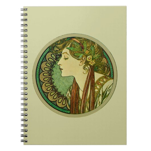 Laurel, Alphonse Mucha Art Nouveau Notitieboek (Voorkant)