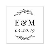 Laurel Branch Monogram Wedding Save the Date Zelfinktende Stempel (Design)