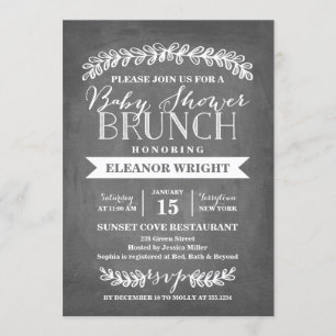 Laurel Brunch Blanc Invitation Baby shower