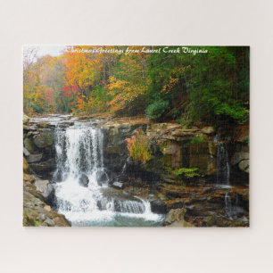 Laurel Creek Virginia.Kerstgroeten Legpuzzel