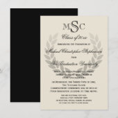 Laurel Crest Monogram Classic College Graduation Kaart (Voorkant / Achterkant)