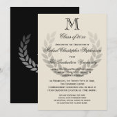 Laurel Crest Monogram Classic College Graduation Kaart (Voorkant / Achterkant)