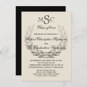 Laurel Crest Monogram Classic College Graduy I Kaart (Voorkant / Achterkant)