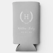 Laurel Crest Wedding Monogram | Grijs (Voorkant)