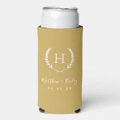 Laurel Crest Wedding Monogram | Mosterd (Seltzer Voorkant)