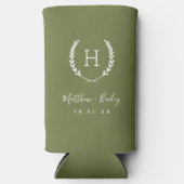 Laurel Crest Wedding Monogram | Olijfgroen (Voorkant)