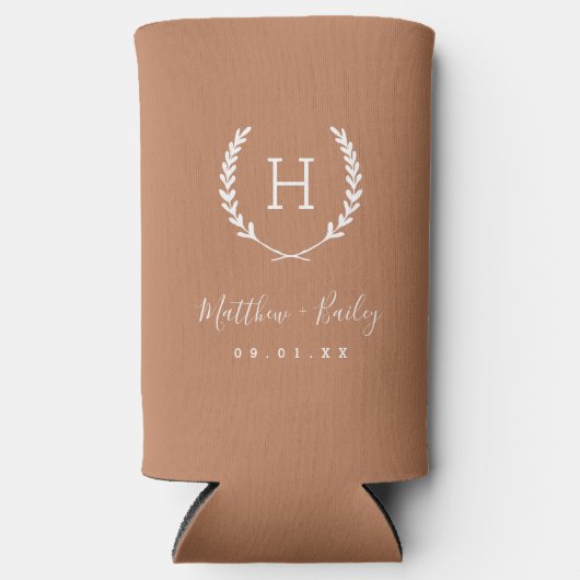 Laurel Crest Wedding Monogram | Terra Cotta (Voorkant)