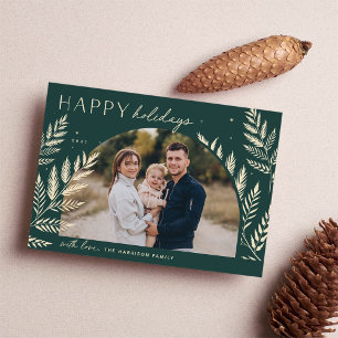 Laurel d'hiver Joyeux Carte photo de vacances