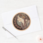 Laurel door Alphonse Mucha Classic Ronde Sticker (Envelop)