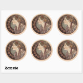 Laurel door Alphonse Mucha Classic Ronde Sticker (Vel)