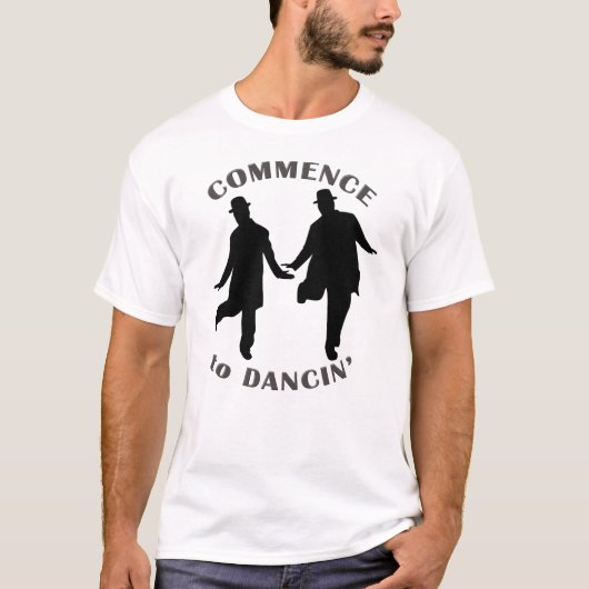 Laurel en Hardy - Begin met Dancin' T-shirt (Voorkant)