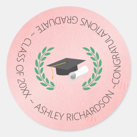 Laurel en Pet Ronde Sticker (Voorkant)