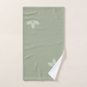 Laurel Feuilles & Monogram sur Sage Ensemble de se (Serviette à main)