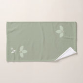 Laurel Feuilles & Monogram sur Sage Ensemble de se (Serviette à main)