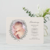 Laurel Frame Photo Faire-part de naissance (Debout devant)