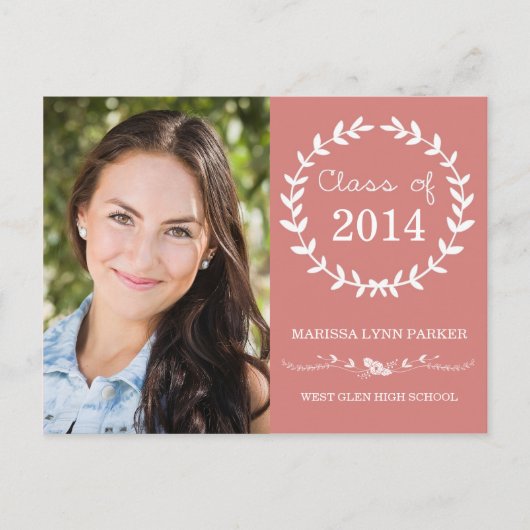 Laurel Graduation Party Invitation Carte postale (Devant)