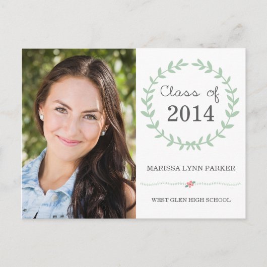 Laurel Graduation Party Uitnodiging Briefkaart (Voorkant)