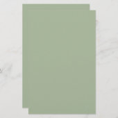 Laurel Green Solid Color Briefpapier (Voorkant / Achterkant)