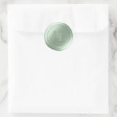 Laurel Green Wax Seal Monogram Bruiloft Stickers (Tas)