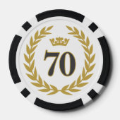 Laurel krans en kroon 70e verjaardag poker chips (Achterkant)