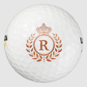 Laurel Krans Koninklijke Bronzen Kroon met Monogra Golfballen