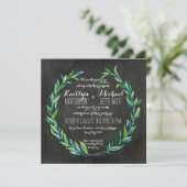Laurel Krans Olive Leaf Branch Krijtbord Plein Kaart (Staand voorkant)