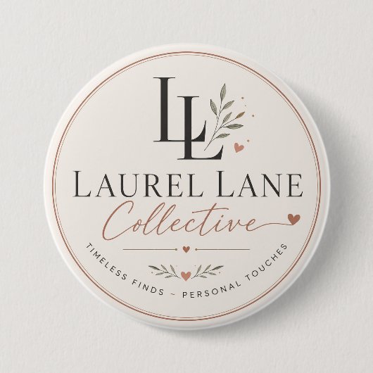 Laurel Lane Designs Ronde Button 7,6 Cm (Voorkant)
