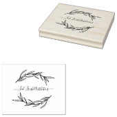 Laurel Leaf Creëer Je eigen handgemaakte naam Rubberstempel (Gestempeld)
