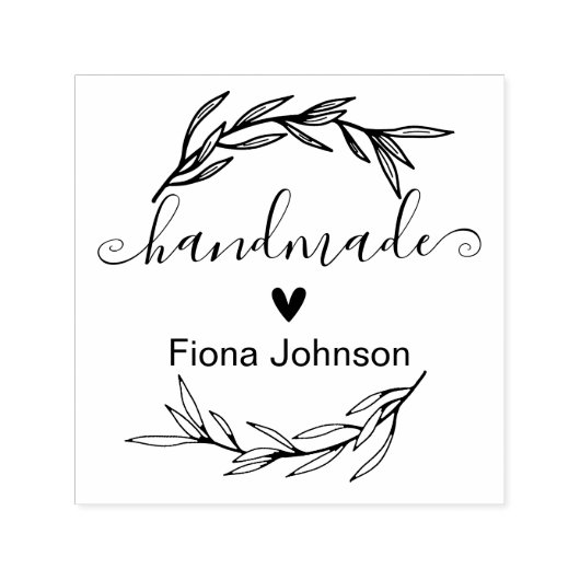 Laurel Leaf Creëer Your Ewn Handmade Zelfinktende Stempel (Design)