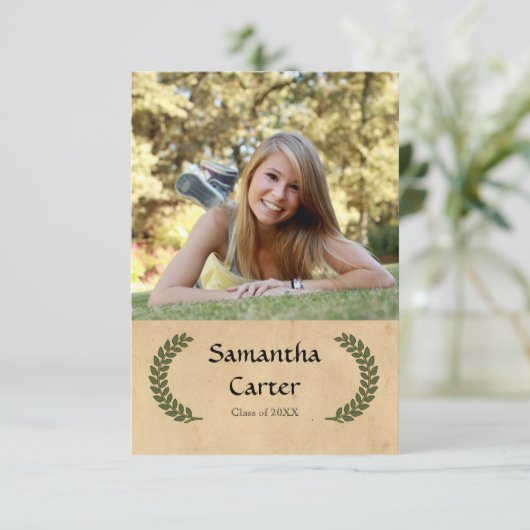 Laurel Leaf - Faire-part de 3x5 (Debout devant)