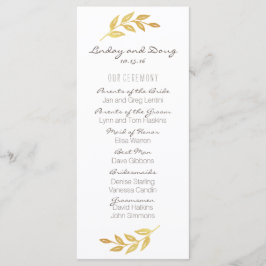 Laurel Leaf Gold Wedding Programma
