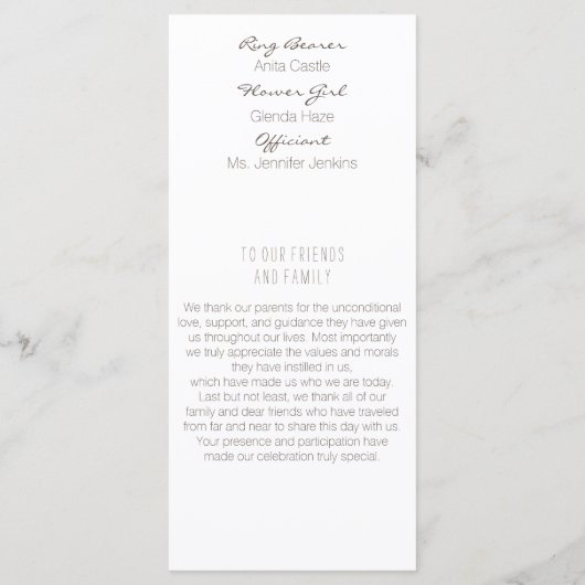 Laurel Leaf Gold Wedding Programme (Dos)