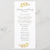 Laurel Leaf Gold Wedding Programme (Devant)
