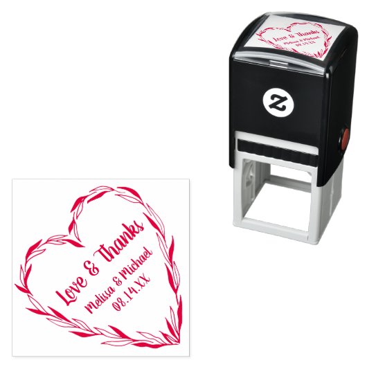 Laurel Leaf Hartkrans | Bruiloft dank u Zelfinktende Stempel (In situ)